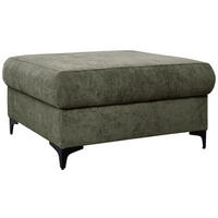 HOCKER Webstoff Dunkelgrün  - Dunkelgrün/Schwarz, KONVENTIONELL, Textil/Metall (101/49/66cm) - Stylife