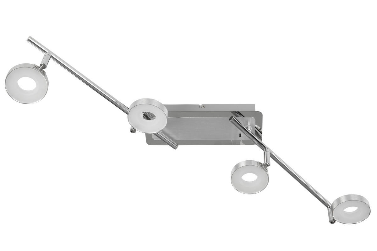 LED ZÁŘIČ, barvy hliníku, barvy chromu, teplá bílá, studená bílá, 84,5/9/18,8 cm - barvy chromu/barvy hliníku, Design, kov (84,5/9/18,8cm) - Novel