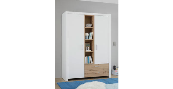 JUGENDZIMMER - Weiß/Eiche Artisan, KONVENTIONELL, Holzwerkstoff (120/200cm) - Xora