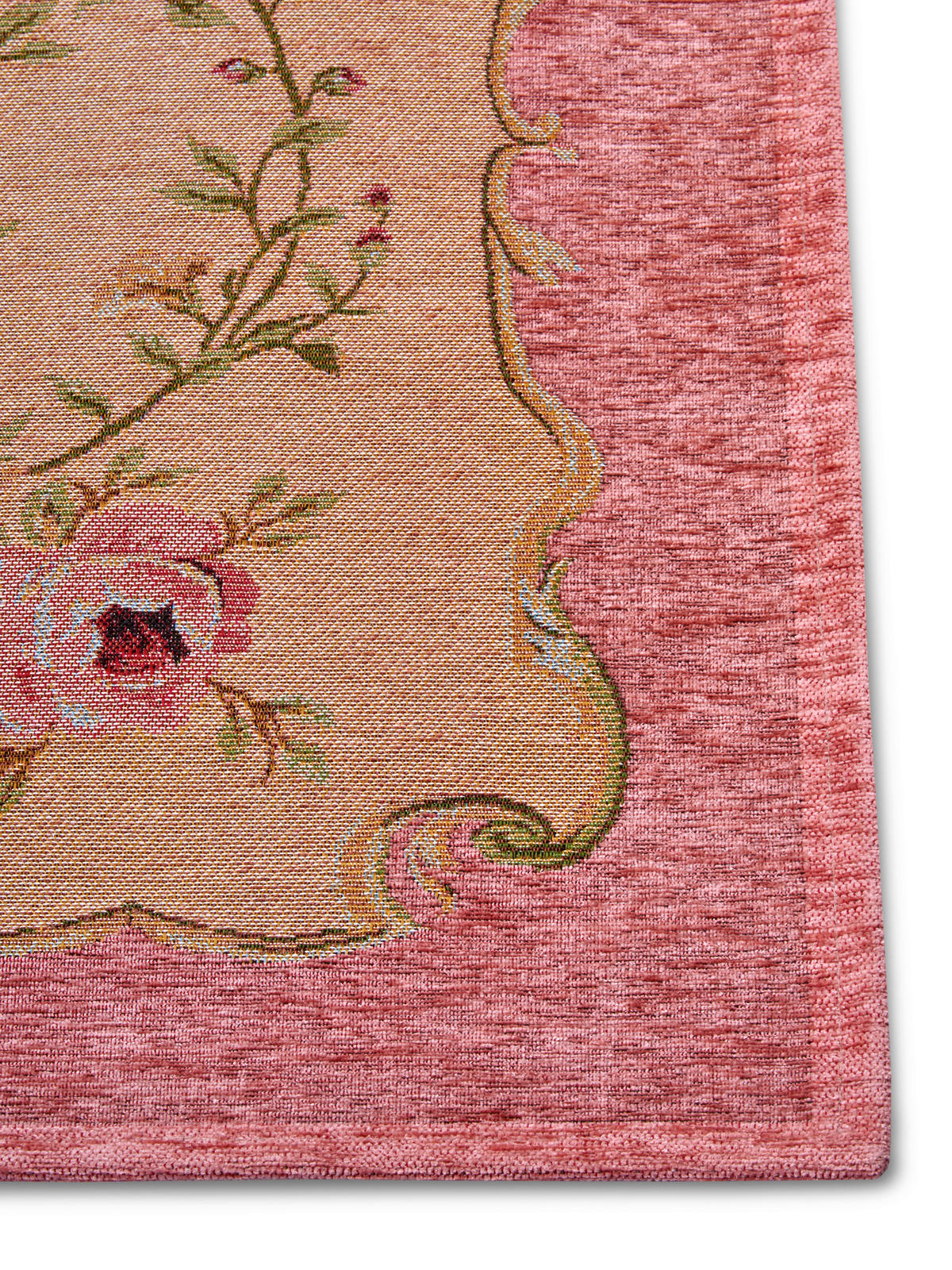 FLACHWEBETEPPICH 75/150 cm Gobelin Pink, Beige  - Pink/Beige, Design, Kunststoff/Textil (75/150cm)
