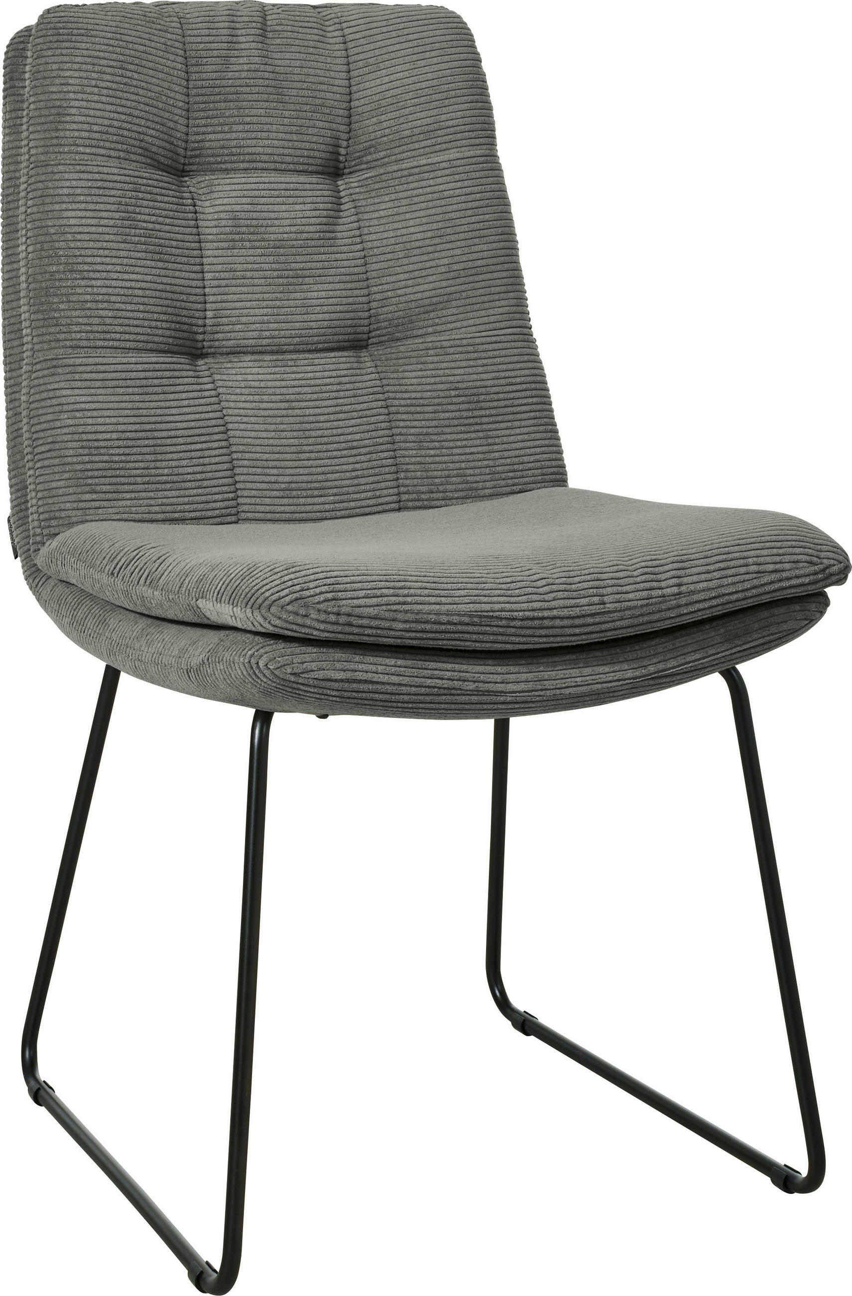 STUHL Cord  - Schwarz/Olivgrün, Design, Textil/Metall (49/90/68cm) - Johann Jakob