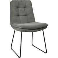 STUHL  in Cord Textil  - Schwarz/Olivgrün, Design, Textil/Metall (49/90/68cm) - Johann Jakob