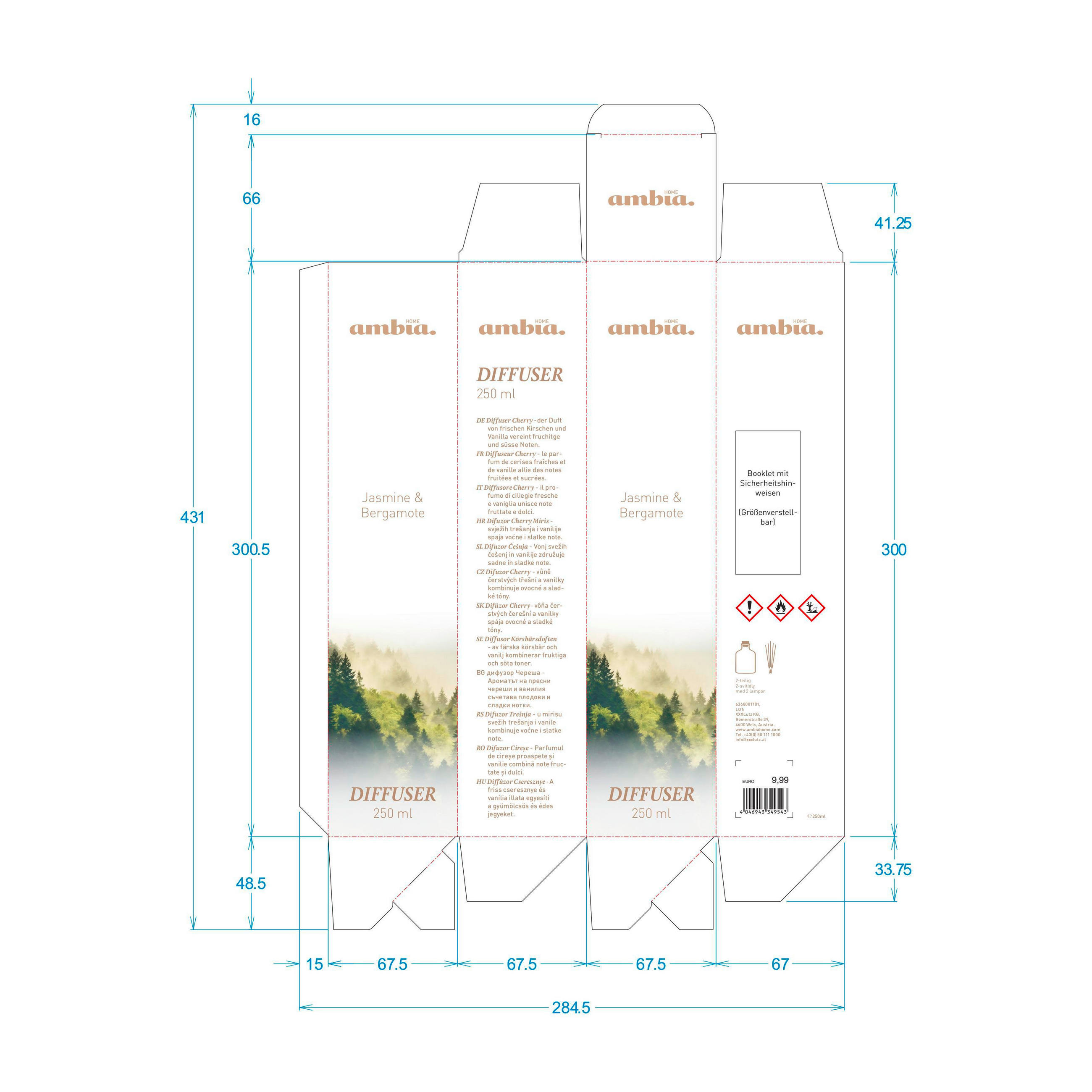 RAUMDUFT  - Grauweiß, Basics, Glas (100ml) - Ambia Home