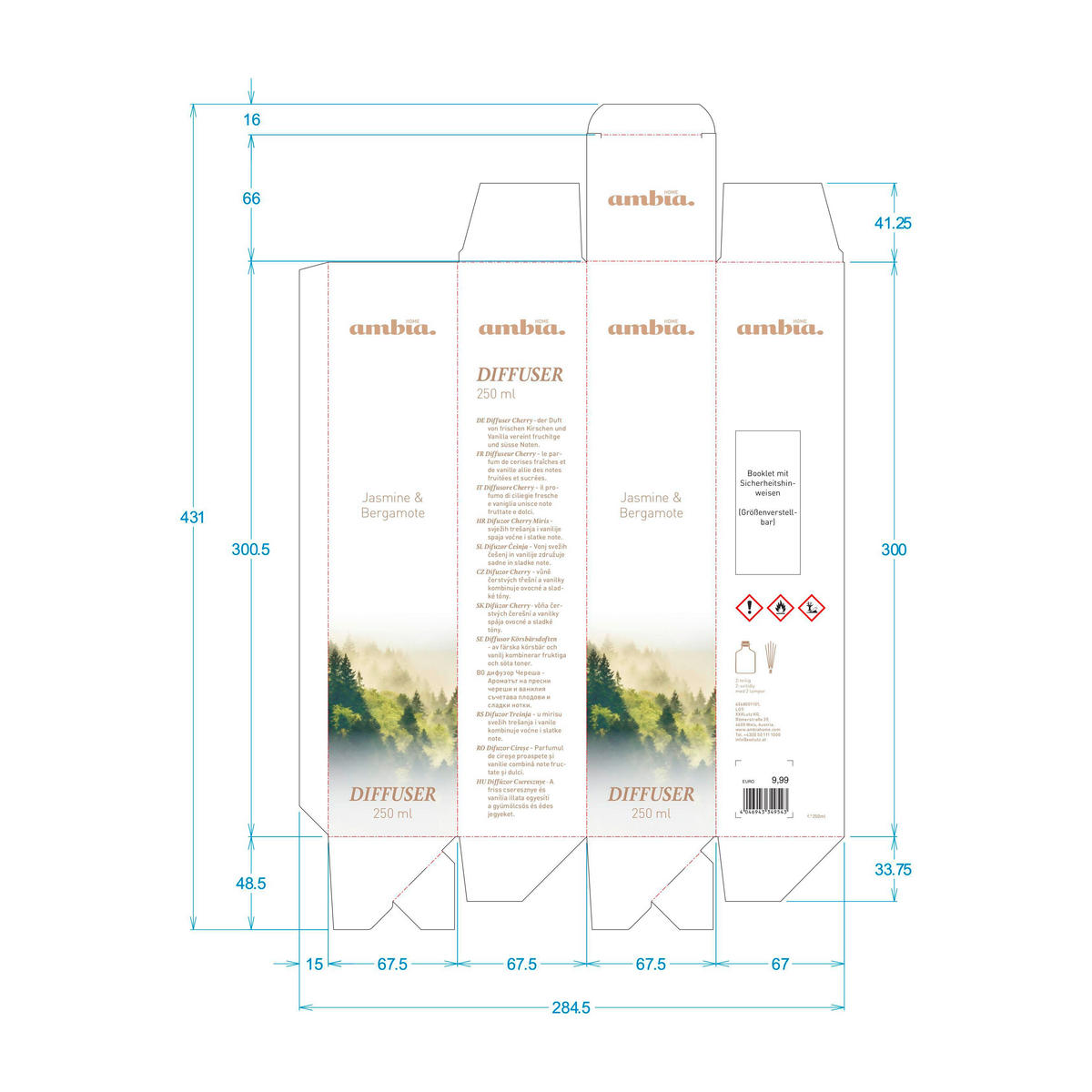 RAUMDUFT  - Grauweiß, Basics, Glas (100ml) - Ambia Home