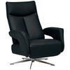 RELAXSESSEL in Leder Schwarz  - Chromfarben/Schwarz, Design, Leder/Metall (74/105/82cm) - Welnova