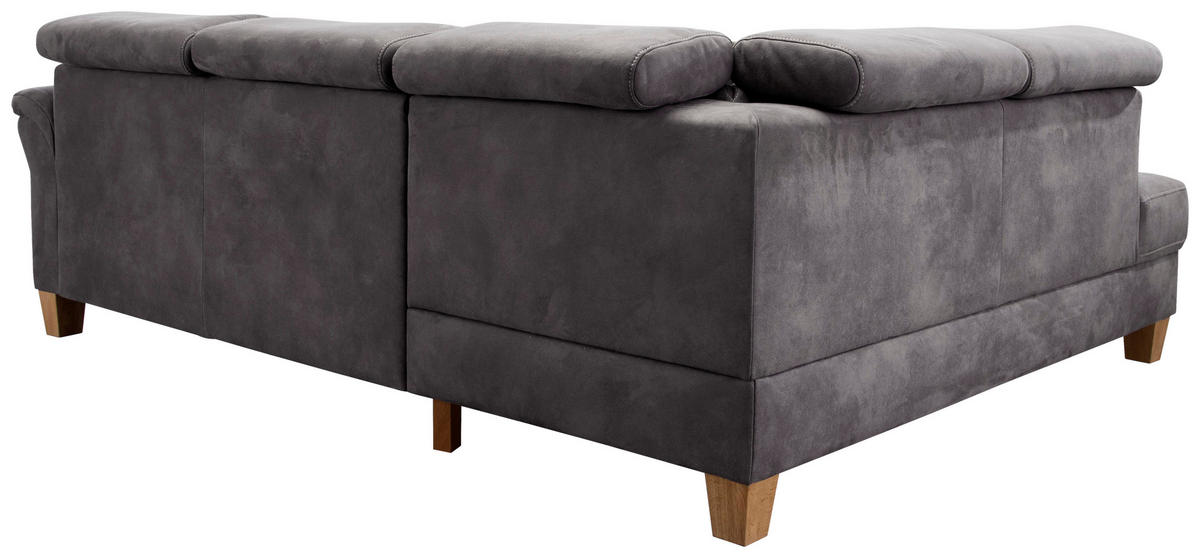 ECKSOFA in Mikrofaser Anthrazit  - Eichefarben/Anthrazit, Konventionell, Holz/Textil (245/194cm) - Sit & More