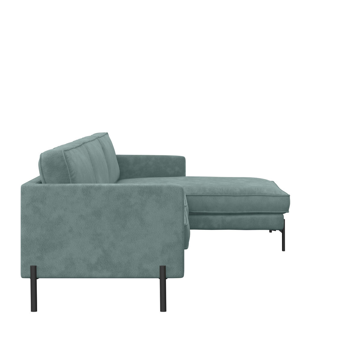 ECKSOFA in Flachgewebe Türkis  - Türkis/Schwarz, Trend, Textil/Metall (232/154cm) - Livetastic