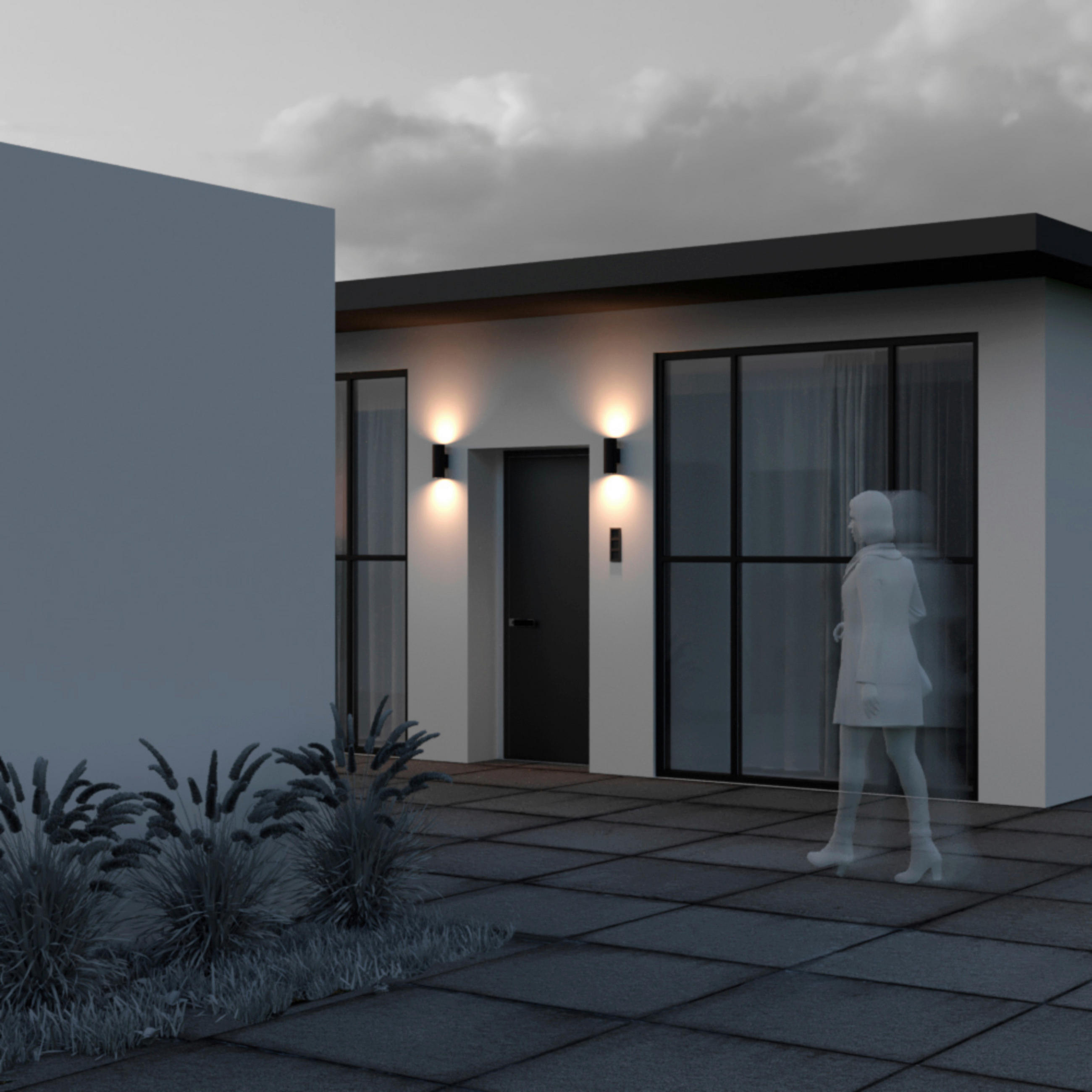 AUßENWANDLEUCHTE - Graphitfarben, Basics, Glas/Metall (11,7/24/9cm) - MAYTONI