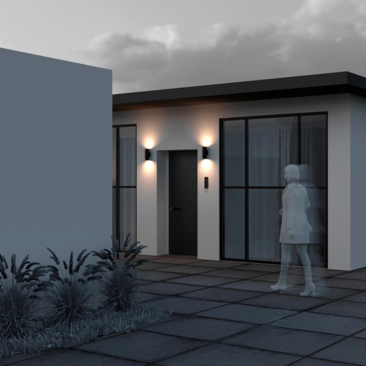 AUßENWANDLEUCHTE - Graphitfarben, Basics, Glas/Metall (11,7/24/9cm) - MAYTONI