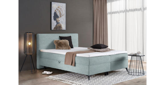 BOXBETT 180/200 cm in Hellgrau - Hellgrau/Schwarz, Design, Holz/Holzwerkstoff (180/200cm) - Xora
