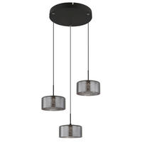 LED-HÄNGELEUCHTE FOGSY 40/150 cm  - Klar/Schwarz, Design, Glas/Kunststoff (40/150cm) - Globo
