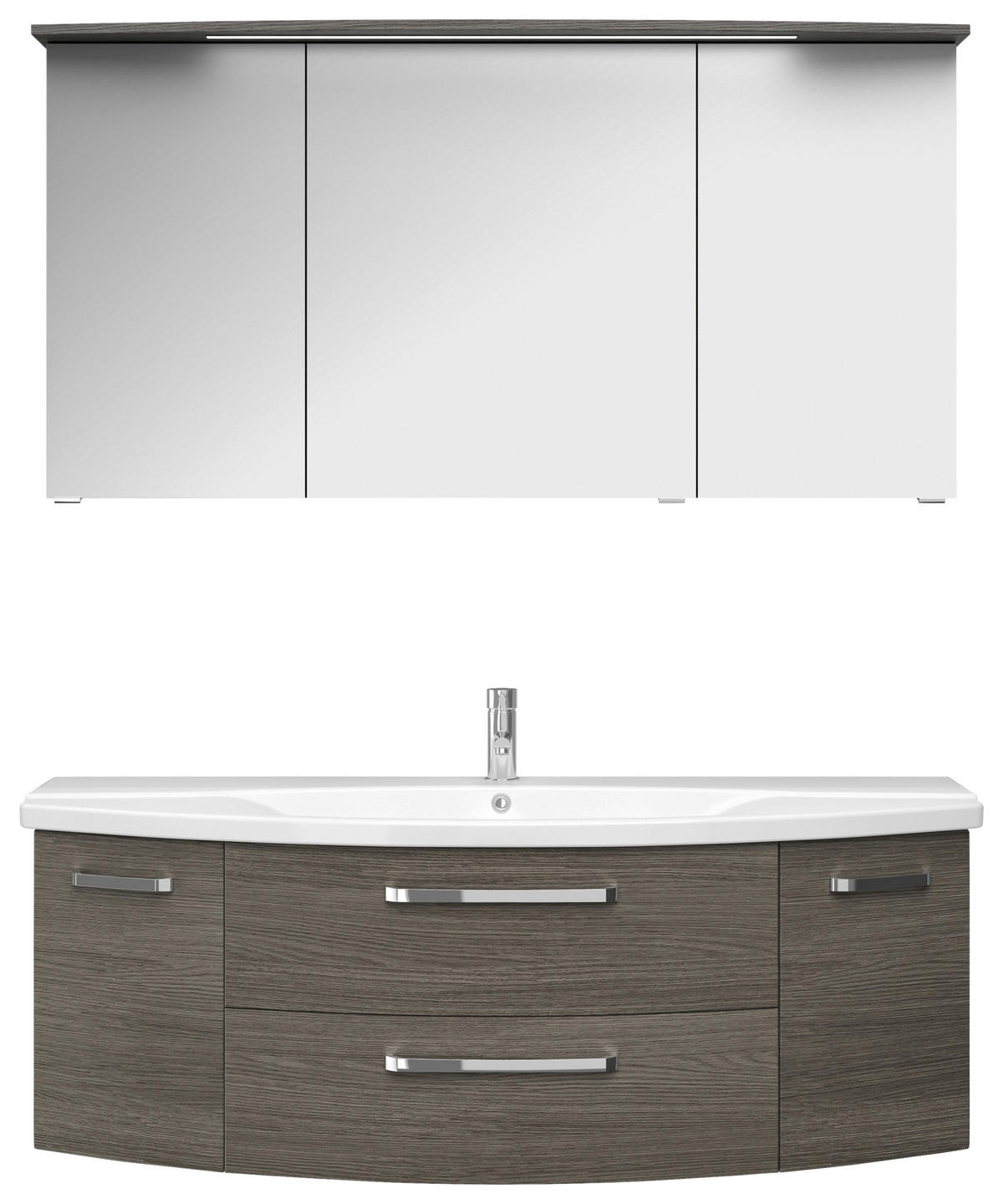 BADEZIMMER 3-teilig  in 144 cm  - Chromfarben/Graphitfarben, MODERN, Glas/Keramik (144cm) - Sadena