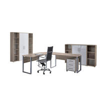 BÜRO erweiterbar, in verschiedenen Holz-Dekoren erhältlich, Schreibtisch seitenverkehrt montierbar, abschließbar Sonoma Eiche, Weiß Hochglanz - Weiß Hochglanz/Sonoma Eiche, MODERN, Holzwerkstoff - MID.YOU
