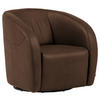 SESSEL in Echtleder Dunkelbraun  - Dunkelbraun/Schwarz, Design, Leder/Kunststoff (80/78/82cm) - Celina