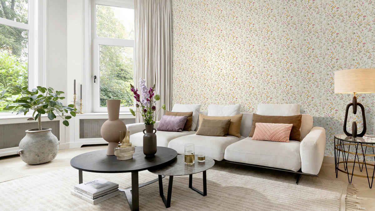 TAPETE - Weiß, ROMANTIK / LANDHAUS, Textil (600/53cm) - Tesa