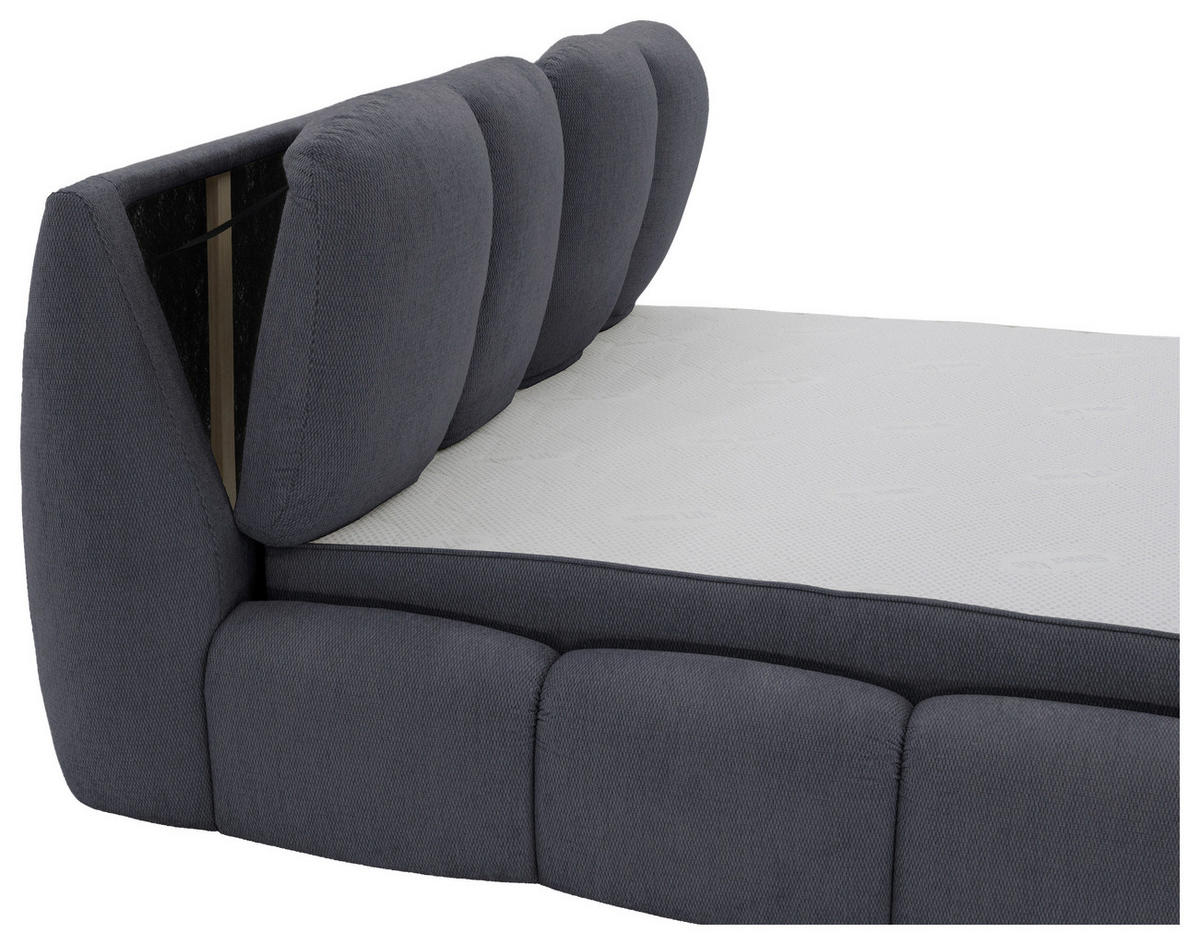 POLSTERBETT 180/200 cm,  in Anthrazit, gepolstertes Kopfteil, Lattenrost, Bettkasten,  - Anthrazit/Schwarz, Design, Holz/Kunststoff (180/200cm) - Chameo