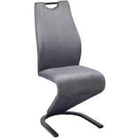 SCHWINGSTUHL  in Eisen Webstoff  - Schwarz/Grau, LIFESTYLE, Textil/Metall (44/105/65cm) - MID.YOU