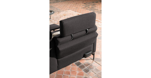 ECKSOFA in Flachgewebe, Struktur Graubraun  - Anthrazit/Graubraun, Design, Textil/Metall (254/230cm) - Ambiente