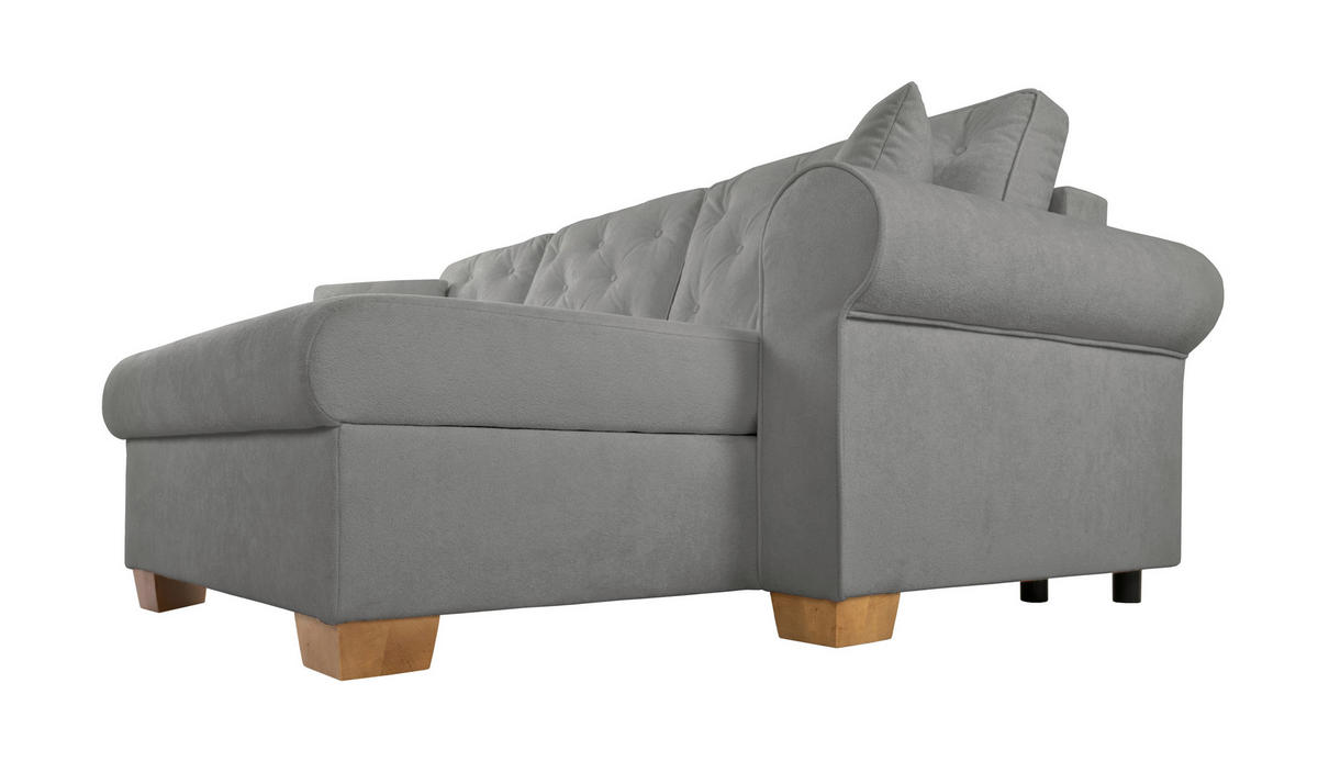 ECKSOFA Arles Grau  - Buchefarben/Grau, Design, Holz/Textil (266/161cm) - MID.YOU