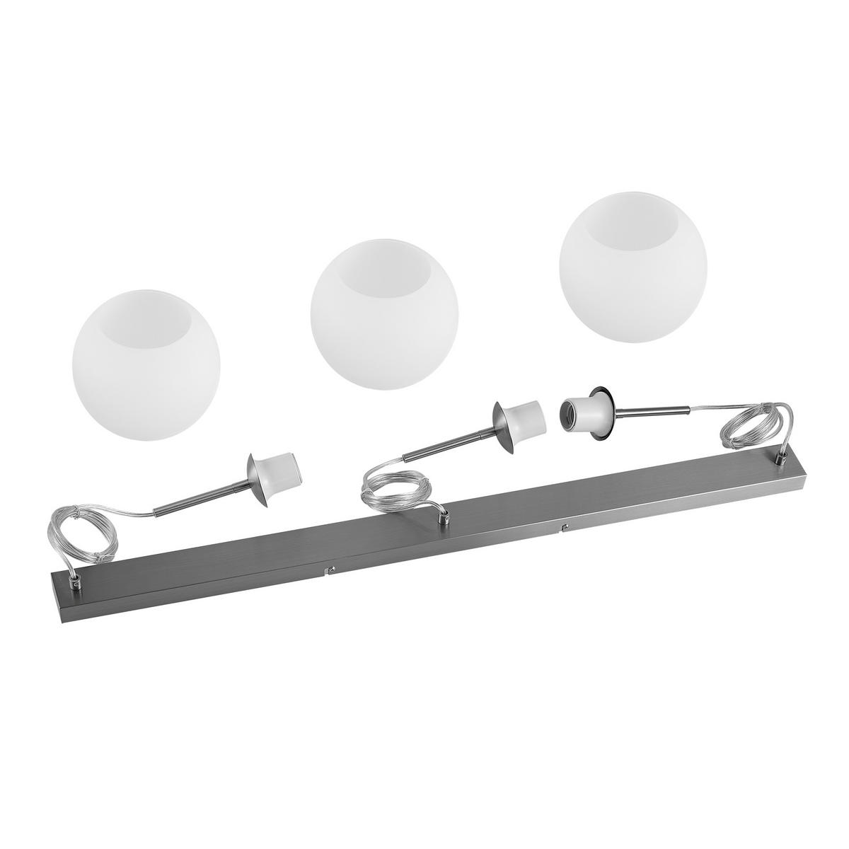 HÄNGELEUCHTE Leonie 110/20/150 cm   - Opal, Basics, Glas/Metall (110/20/150cm) - Novel