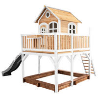 SPIELTURM 377/291/255 cm  - Braun/Weiß, KONVENTIONELL, Holz (377/291/255cm) - Ambia Garden