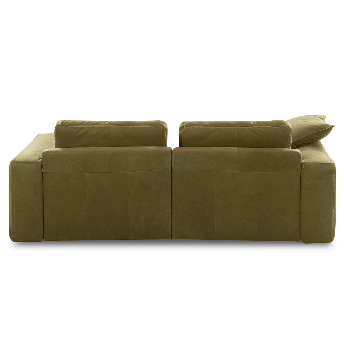 2-SITZER-SOFA  in Echtleder Olivgrün   - Beige/Schwarz, Design, Leder/Kunststoff (240/85/123cm) - Livetastic