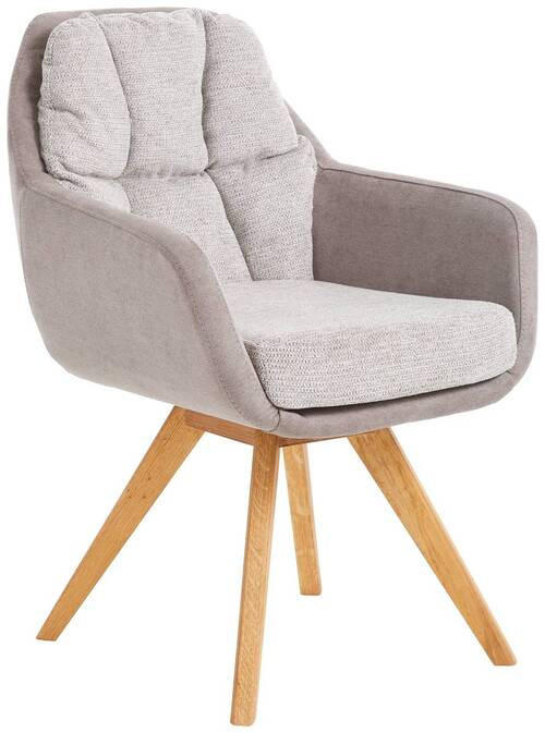 ARMLEHNSTUHL  in Flachgewebe  - Wildeiche/Cappuccino, Design, Holz/Textil (65/85/68cm) - Linea Natura