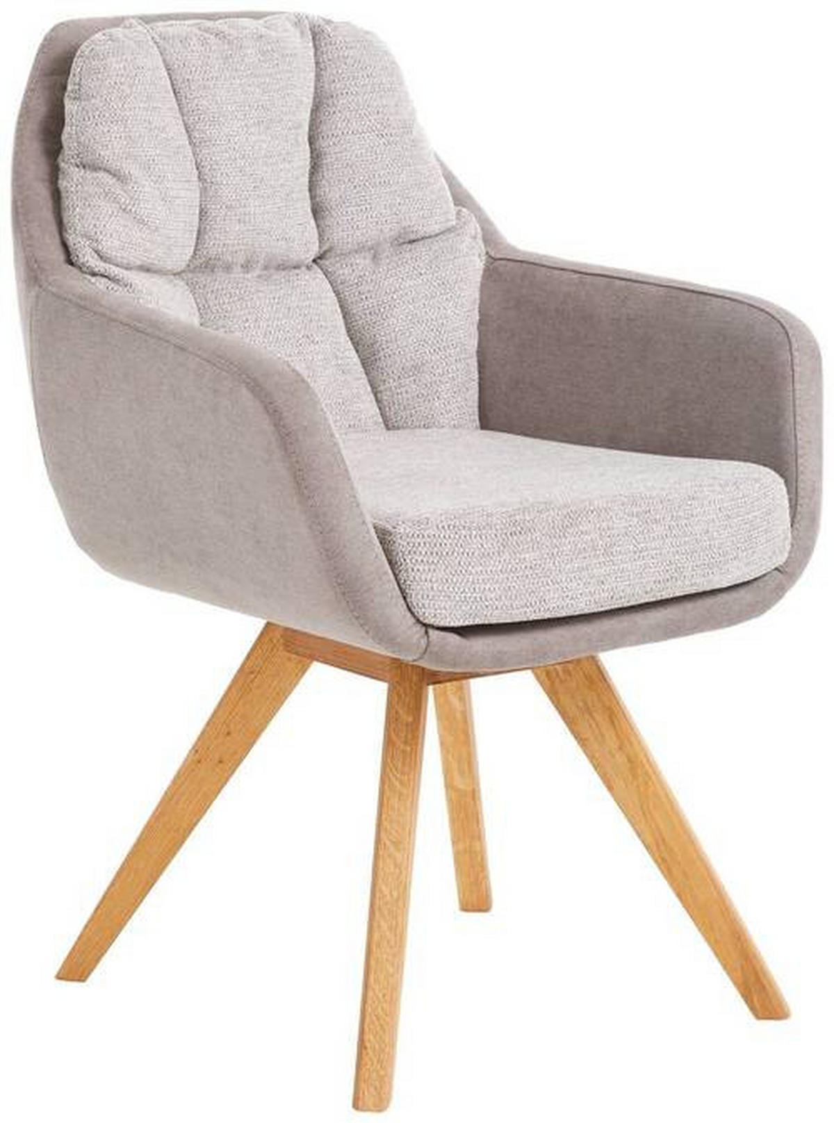 ARMLEHNSTUHL  in Flachgewebe  - Wildeiche/Cappuccino, Design, Holz/Textil (65/85/68cm) - Linea Natura