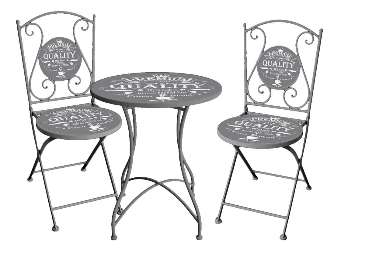 BALKONSET  - Dunkelgrau, Basics, Metall (60/70cm) - Gardenson