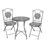 BALKONSET  3-teilig  - Dunkelgrau, Basics, Metall (60/70cm) - Gardenson