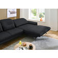 ECKSOFA in Echtleder Anthrazit  - Anthrazit/Schwarz, Design, Leder/Metall (332/193cm) - Dieter Knoll