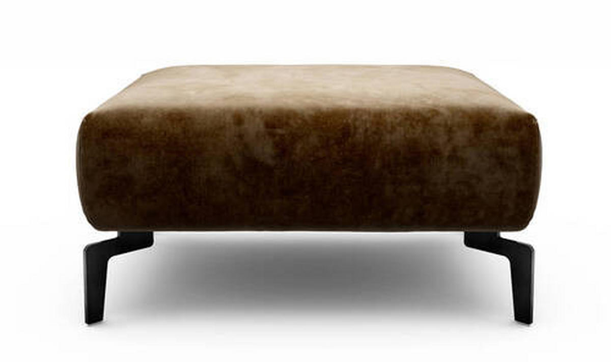 HOCKER Samt Braun  - Schwarz/Braun, Design, Textil/Metall (90/70/46cm) - SENSOO