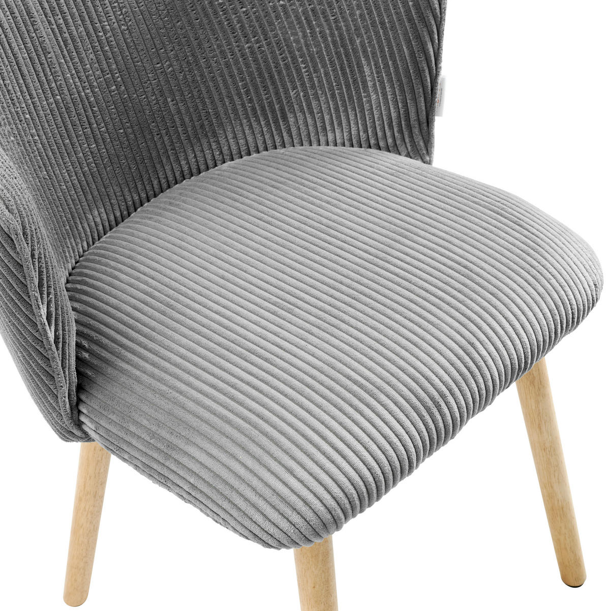 STUHL Cord Grau, Naturfarben Buche massiv  - Naturfarben/Grau, LIFESTYLE, Holz/Textil (61/79/61cm) - MID.YOU