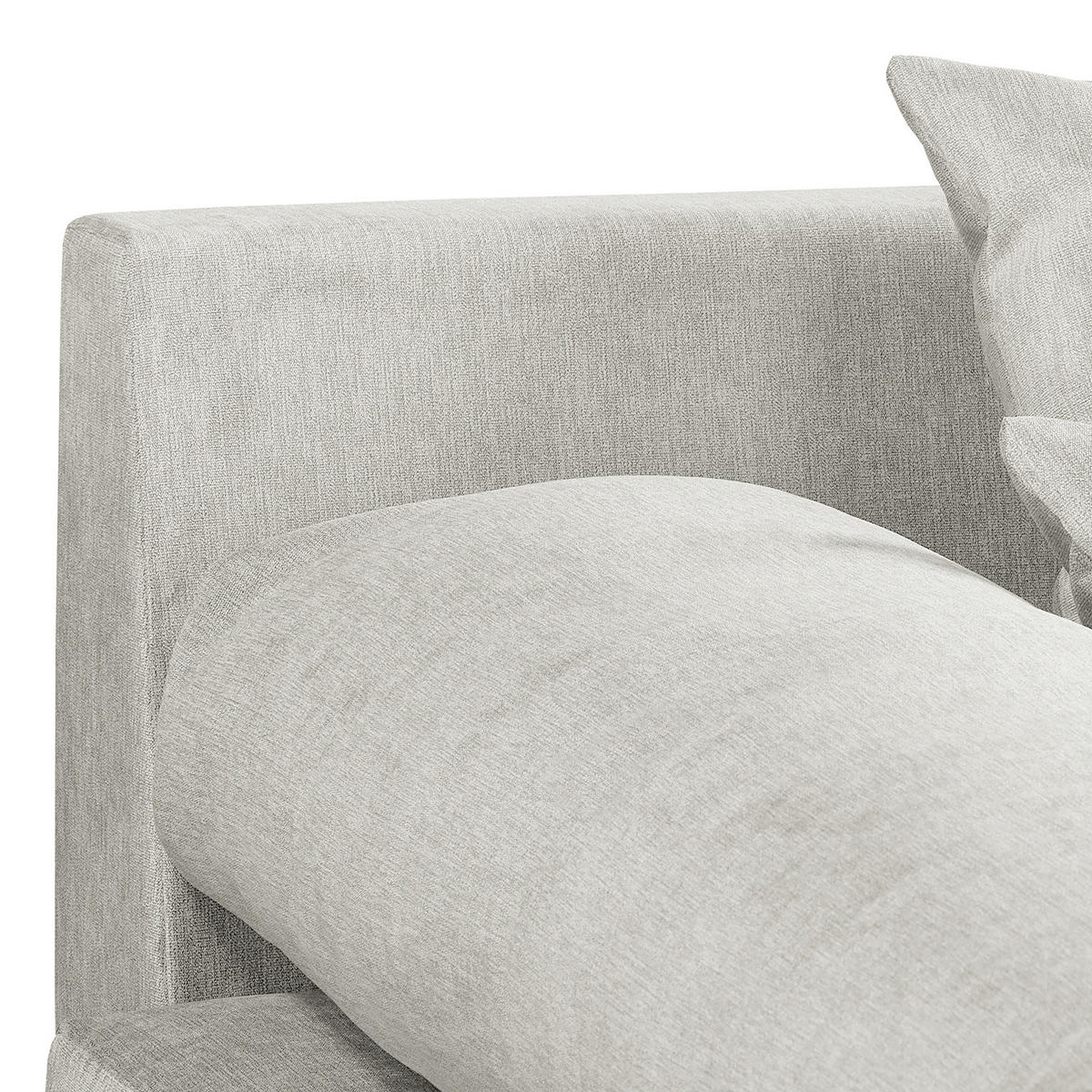 ECKSOFA Naomi Creme Mikrofaser Rückenkissen  - Creme/Schwarz, Design, Kunststoff/Textil (243/284cm) - P & B