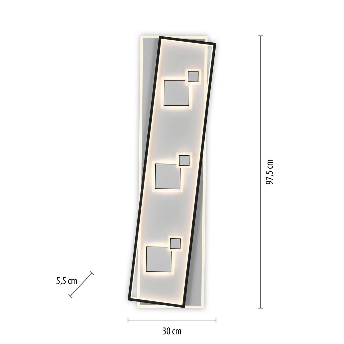 LED-DECKENLEUCHTE 97,5/30/5,5 cm   - Basics, Kunststoff/Metall (97,5/30/5,5cm)