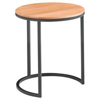 BEISTELLTISCH in Metall 39/39/48 cm  - Buchefarben/Schwarz, Design, Holz/Metall (39/39/48cm) - Johann Jakob