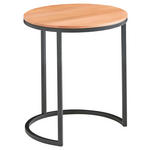 BEISTELLTISCH in Metall 39/39/48 cm  - Buchefarben/Schwarz, Design, Holz/Metall (39/39/48cm) - Johann Jakob