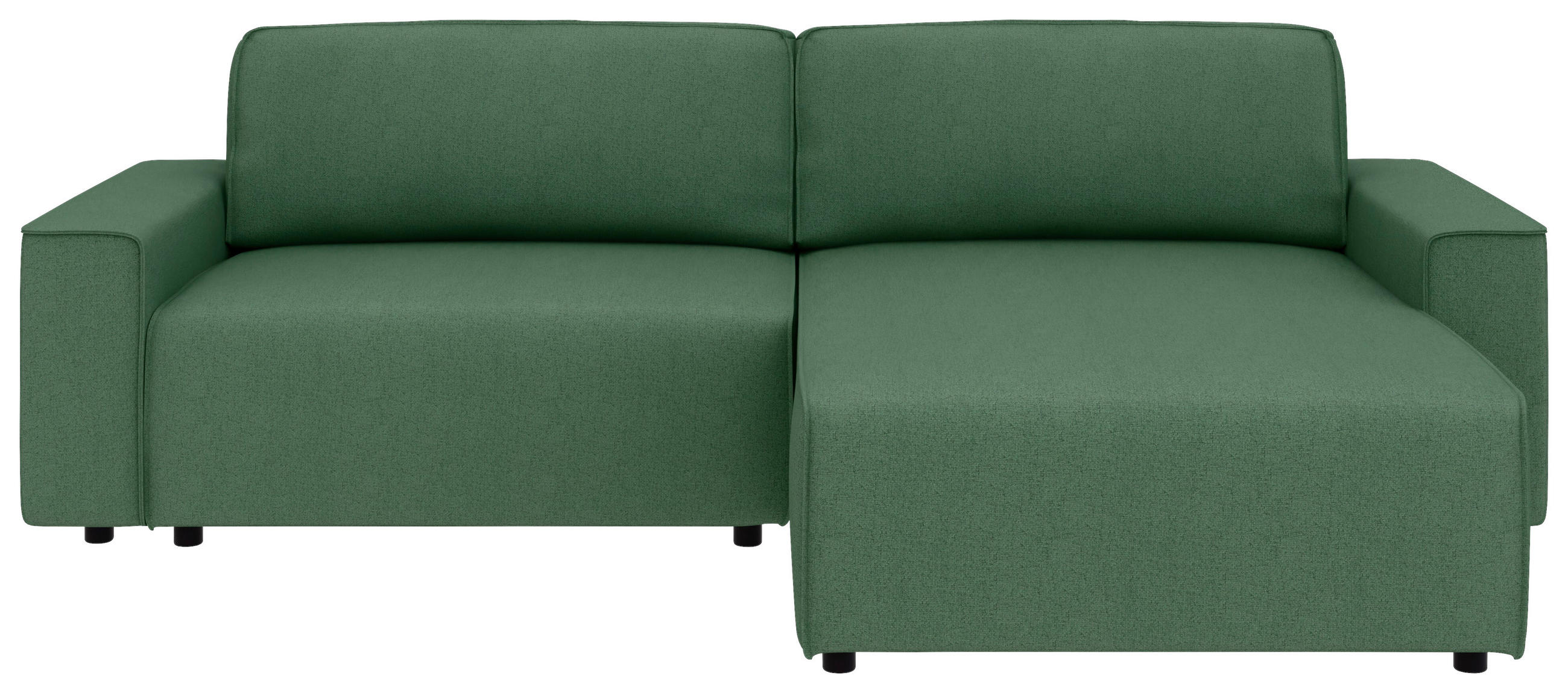 ECKSOFA in Struktur Dunkelgrün  265/164 cm  - Dunkelgrün/Schwarz, MODERN, Kunststoff/Textil (265/164cm) - Trendmanufaktur