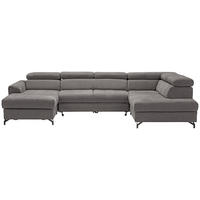 WOHNLANDSCHAFT Anthrazit Struktur  - Anthrazit/Schwarz, Design, Textil/Metall (177/327/203cm) - Stylife