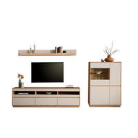 WOHNWAND 3-teilig  in Eiche Artisan  292/205/40 cm  - Kaschmir/Eiche Artisan, Design, Glas/Holzwerkstoff (292/205/40cm) - MID.YOU