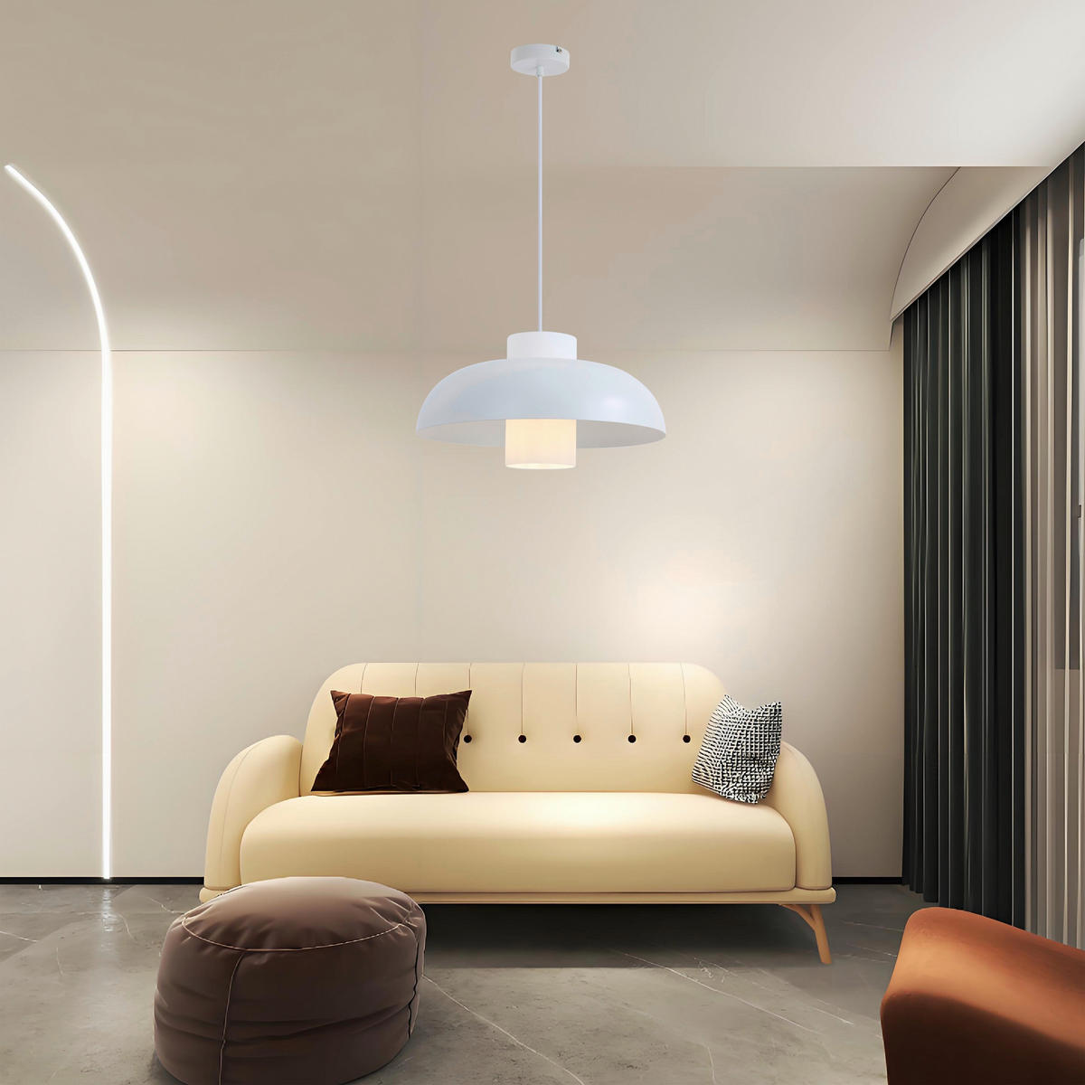 HÄNGELEUCHTE 38/120 cm   - Weiß, Trend, Glas/Metall (38/120cm) - Collet's Monde
