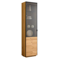VITRINE Wildeiche  45/199/42 cm  - Wildeiche/Schwarz, Natur, Glas/Holz (45/199/42cm) - Linea Natura