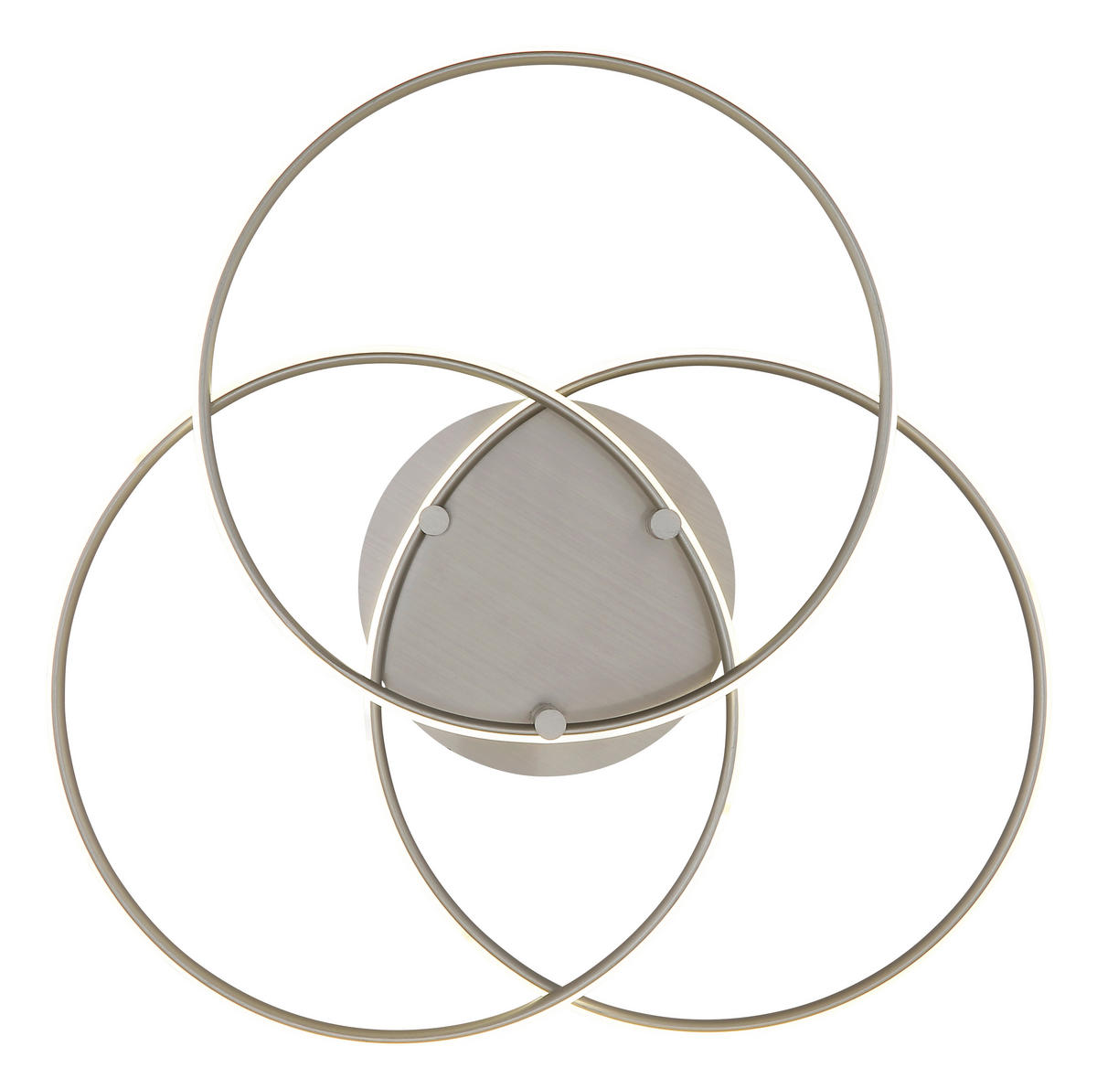 LED-DECKENLEUCHTE 45,6/9,4 cm   - Weiß/Nickelfarben, Design, Kunststoff/Metall (45,6/9,4cm) - Globo