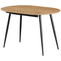 JÍDELNÍ STŮL, barvy dubu, 120-160/75/80 cm - černá/barvy dubu, Konvenční, kov/kompozitní dřevo (120-160/75/80cm) - MID.YOU