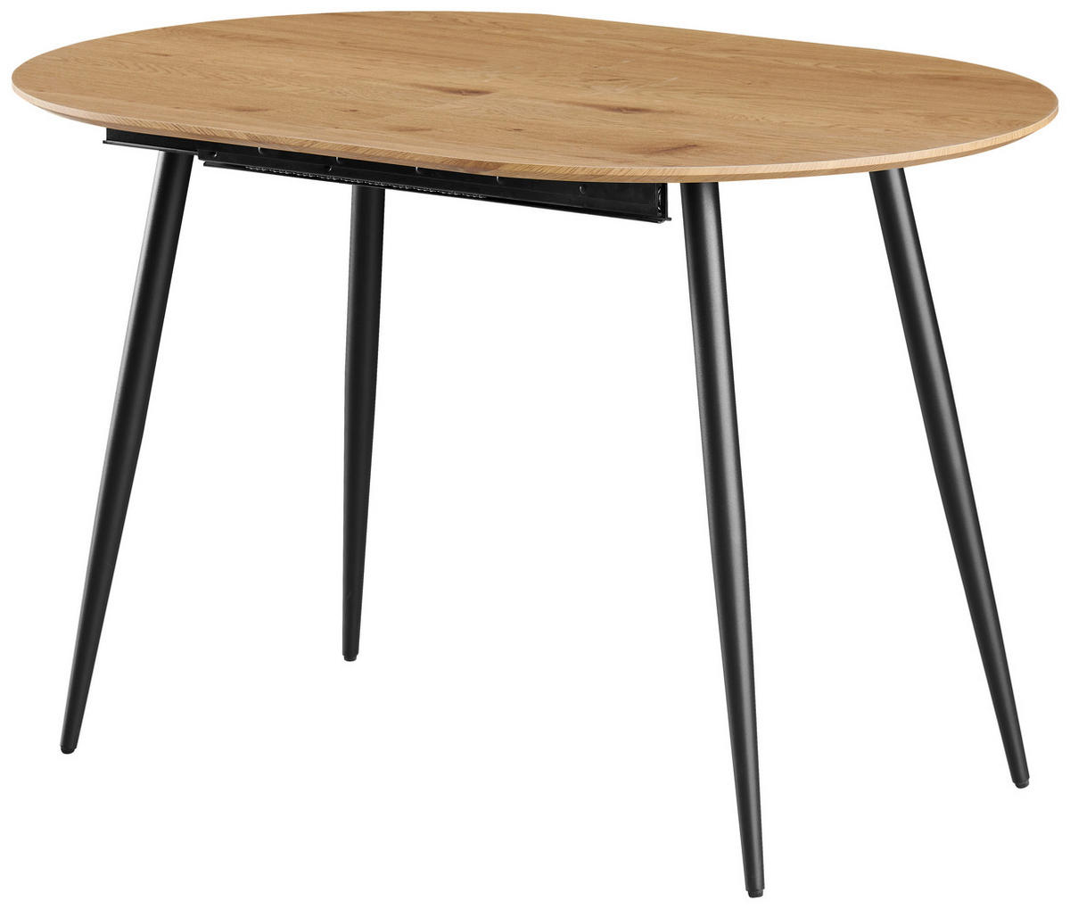 JÍDELNÍ STŮL, barvy dubu, 120-160/75/80 cm - černá/barvy dubu, Konvenční, kov/kompozitní dřevo (120-160/75/80cm) - MID.YOU