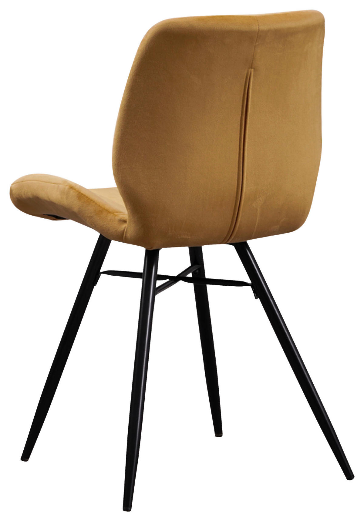 STUHL-SET 4 Stück  in Samt  - Gelb/Schwarz, Design, Textil/Metall (47/82/55cm) - MID.YOU