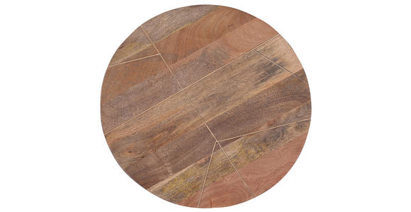 COUCHTISCH Mangoholz massiv rund Naturfarben, Goldfarben 65/65/45 cm  - Goldfarben/Naturfarben, Design, Holz/Metall (65/65/45cm) - Landscape