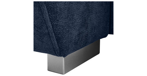 ECKSOFA  in Chenille Dunkelblau  - Silberfarben/Dunkelblau, KONVENTIONELL, Holz/Textil (187/293cm) - Carryhome