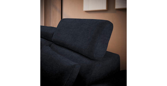 ECKSOFA in Samt Dunkelgrau  - Dunkelgrau/Schwarz, Design, Textil/Metall (264/299cm) - Novel