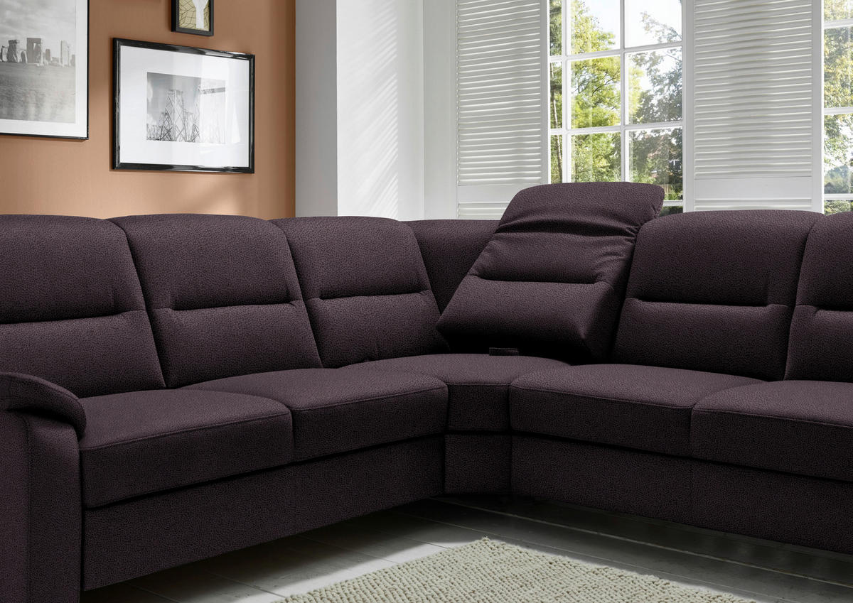 ECKSOFA in Mikrofaser Anthrazit  - Anthrazit/Schwarz, Konventionell, Holz/Textil (245/303cm) - Beldomo Comfort